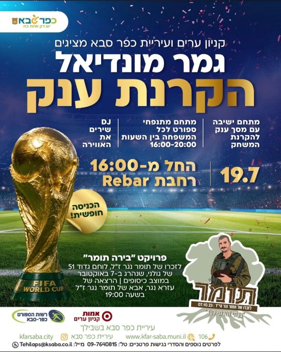 Read more about the article קניון ערים ועיריית כפר סבא מגבירים את הקצב ואת גמר המונדיאל הפכו לפסטיבל!